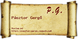 Pásztor Gergő névjegykártya
