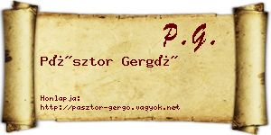 Pásztor Gergő névjegykártya